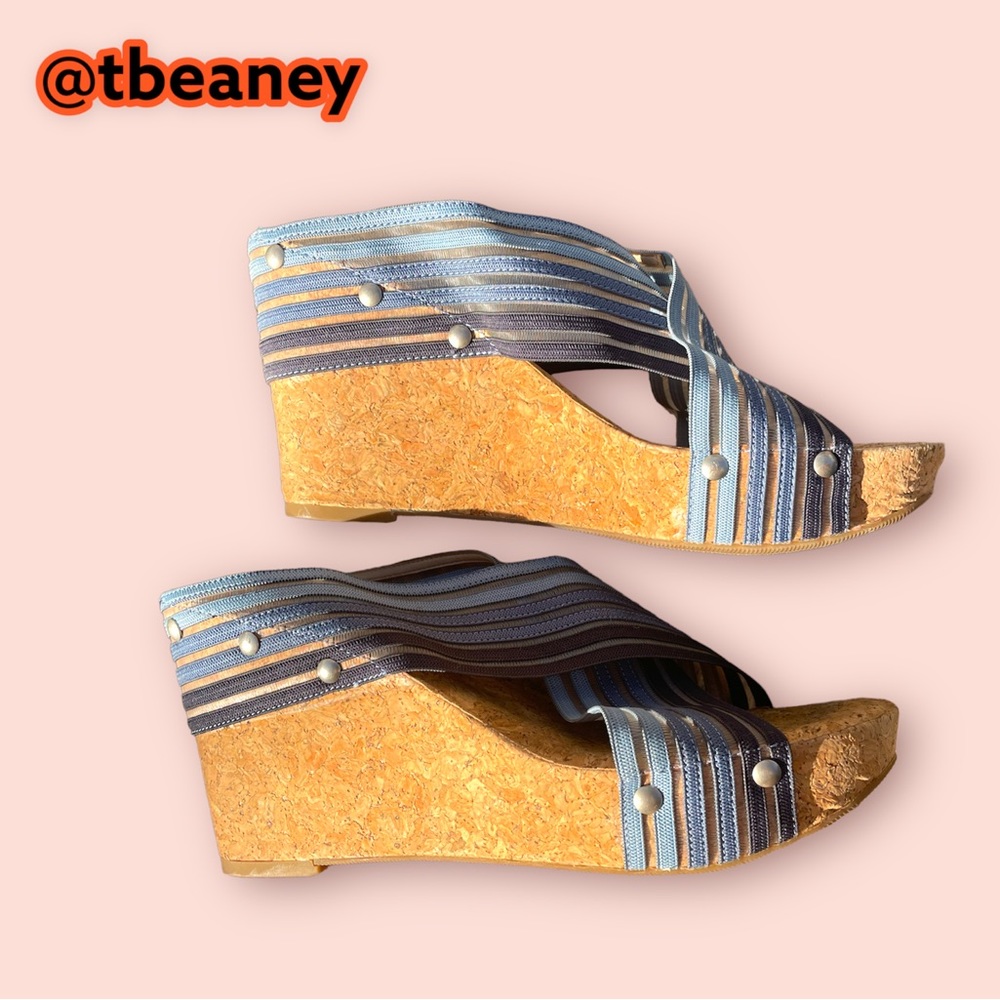 Lucky Brand Cork Wedge Platform Mule